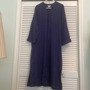 Miss Elaine - woman’s  long zip up front lounge robe